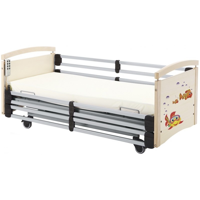 Junior bed RAL 7035 with white end boards